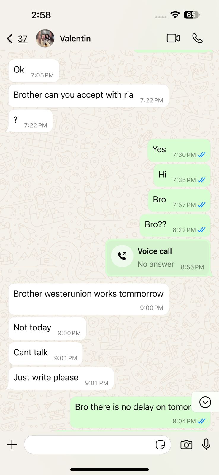 Weitere Fake Whatsapp Konversation Scammer